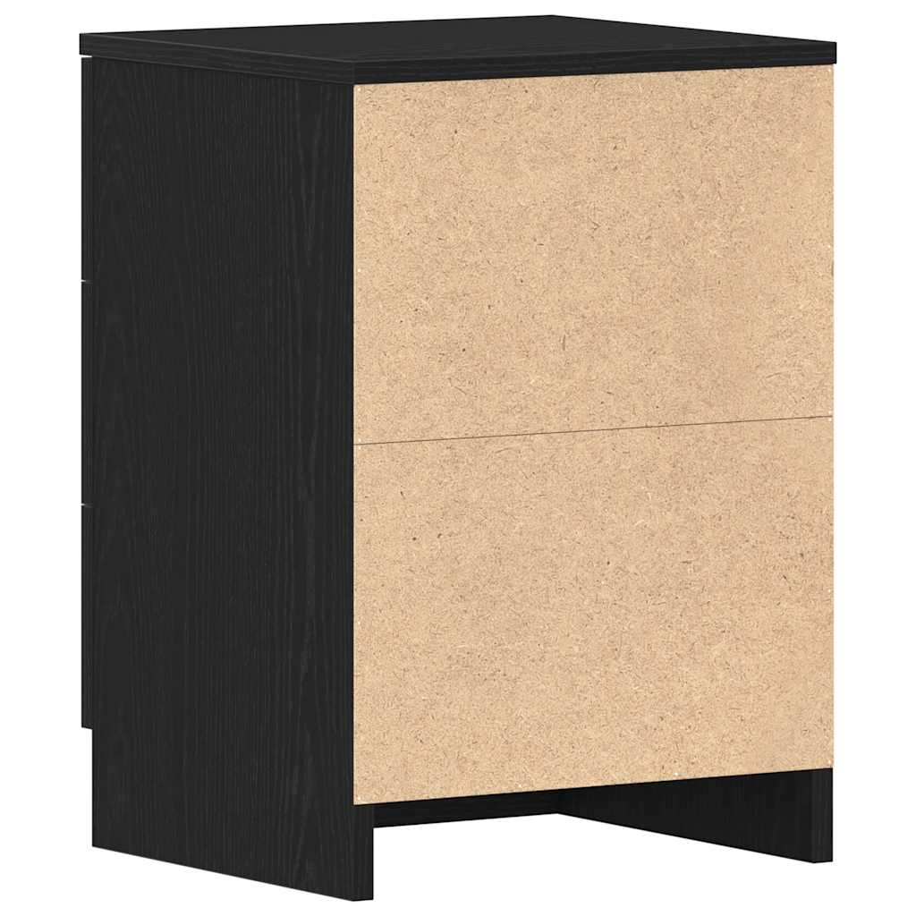 vidaXL Κομοδίνα 2 τεμ. Μαύρη Δρυς 38x35x55 εκ. από Τεχνητό Ξύλο
