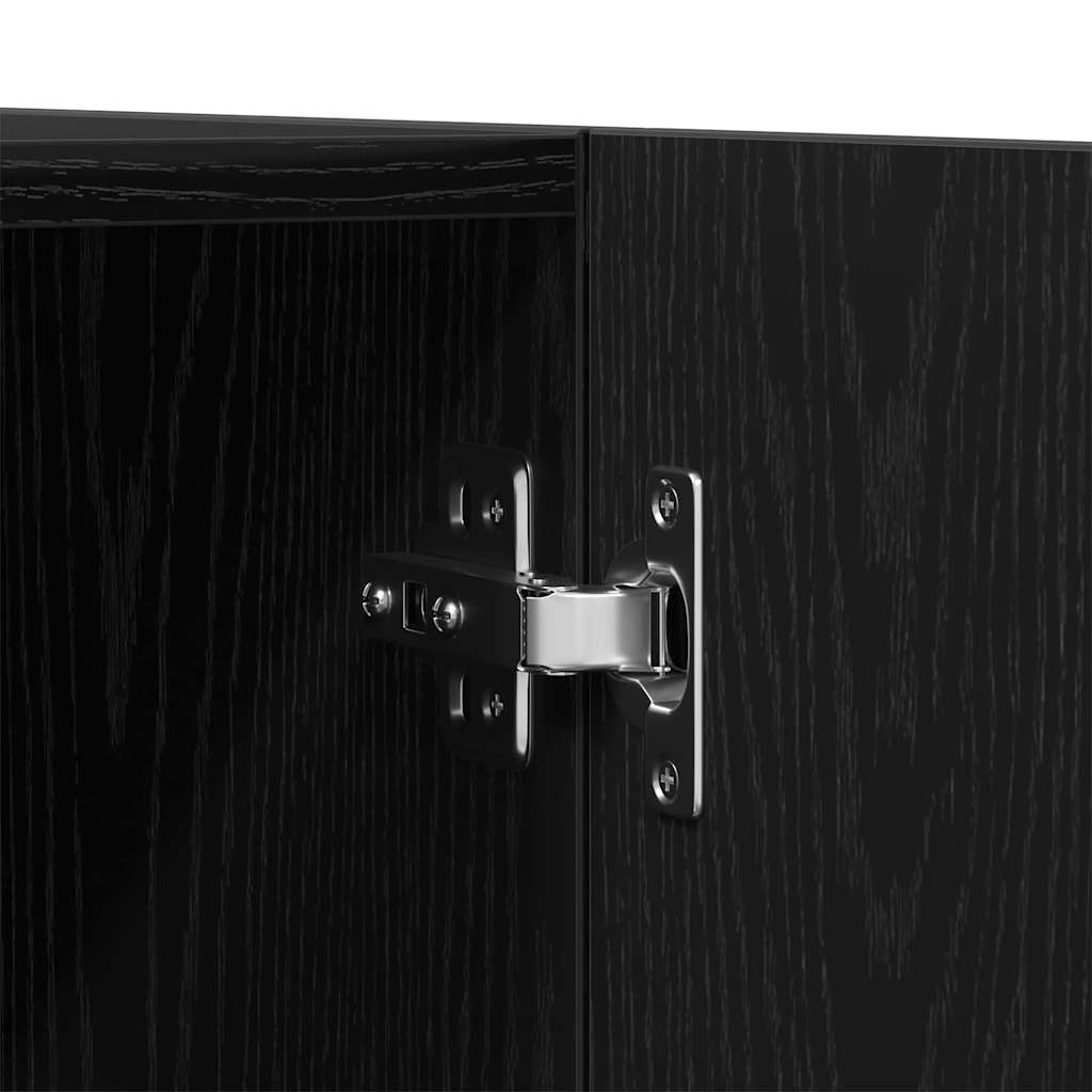 vidaXL Ντουλάπι με πόρτα Μαύρο 90 x 52 x 200 εκ. Επεξεργασμένο ξύλο