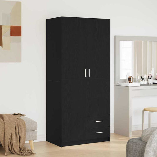 vidaXL Ντουλάπι Μαύρη Οξυά 80 x 52 x 180 cm Επεξεργασμένο Ξύλο