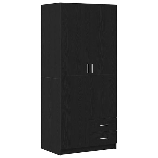 vidaXL Ντουλάπι Μαύρη Οξυά 80 x 52 x 180 cm Επεξεργασμένο Ξύλο