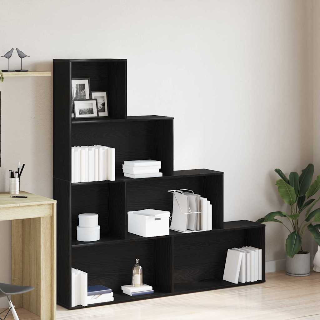 vidaXL Βιβλιοθήκη Μαύρη Οξυά 155 x 24 x 160 εκ Επεξεργασμένο ξύλο