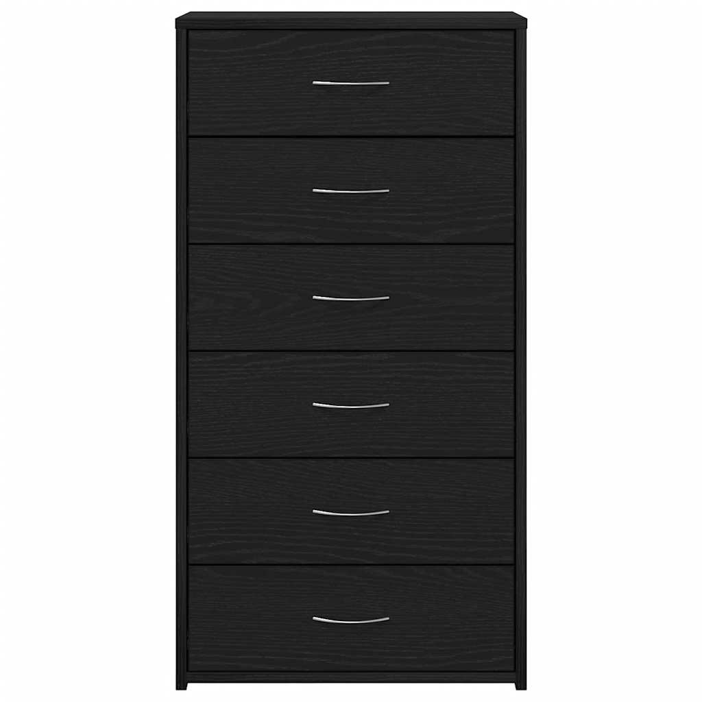 vidaXL Μπουφές με 6 Συρτάρια Μαύρη Δρυς 50x34x96 εκ. από Τεχνητό Ξύλο
