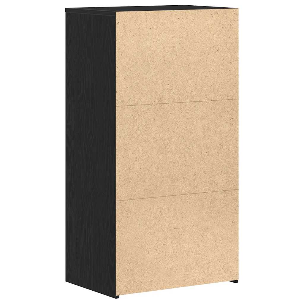 vidaXL Μπουφές με 6 Συρτάρια Μαύρη Δρυς 50x34x96 εκ. από Τεχνητό Ξύλο