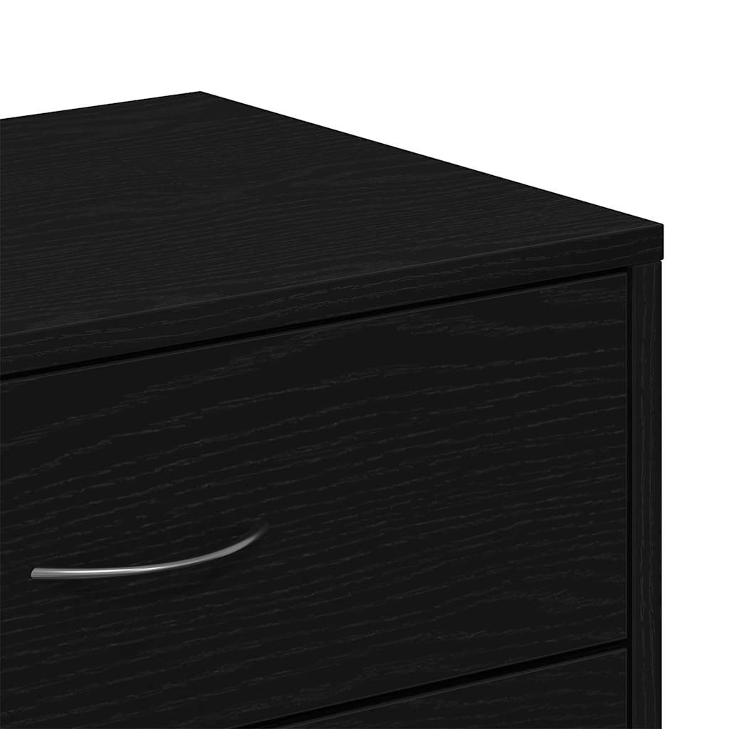 vidaXL Μπουφές με 6 Συρτάρια Μαύρη Δρυς 50x34x96 εκ. από Τεχνητό Ξύλο