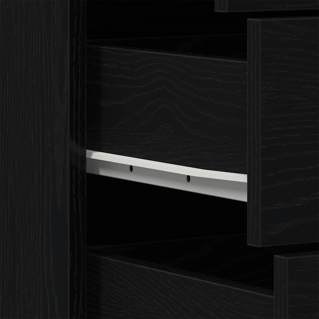 vidaXL Μπουφές με 6 Συρτάρια Μαύρη Δρυς 50x34x96 εκ. από Τεχνητό Ξύλο