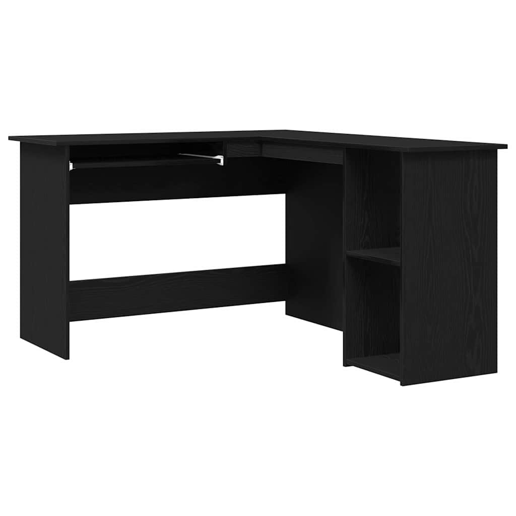 vidaXL Γωνιακό γραφείο Μαύρη Οξυά 120 x 140 x 75 εκ Επεξεργασμένο ξύλο