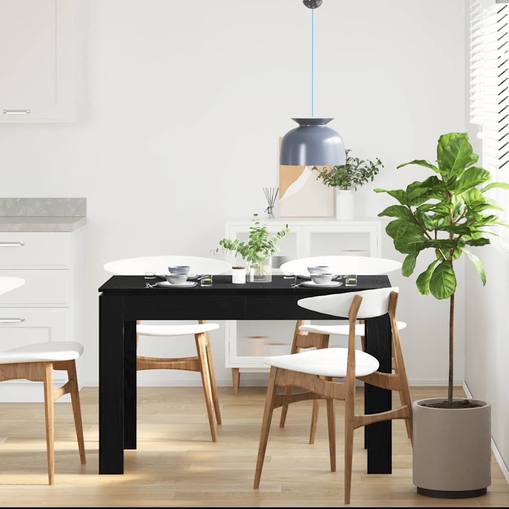vidaXL Τραπεζαρία Μαύρη Δρυς 120x60x76 εκ. από Τεχνητό Ξύλο