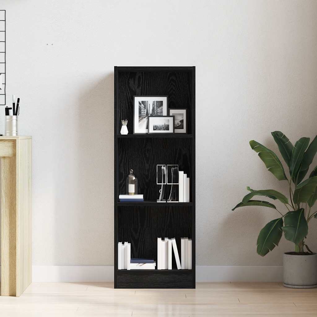 vidaXL Βιβλιοθήκη Μαύρη Δρυς 40x24x109 εκ. από Τεχνητό Ξύλο
