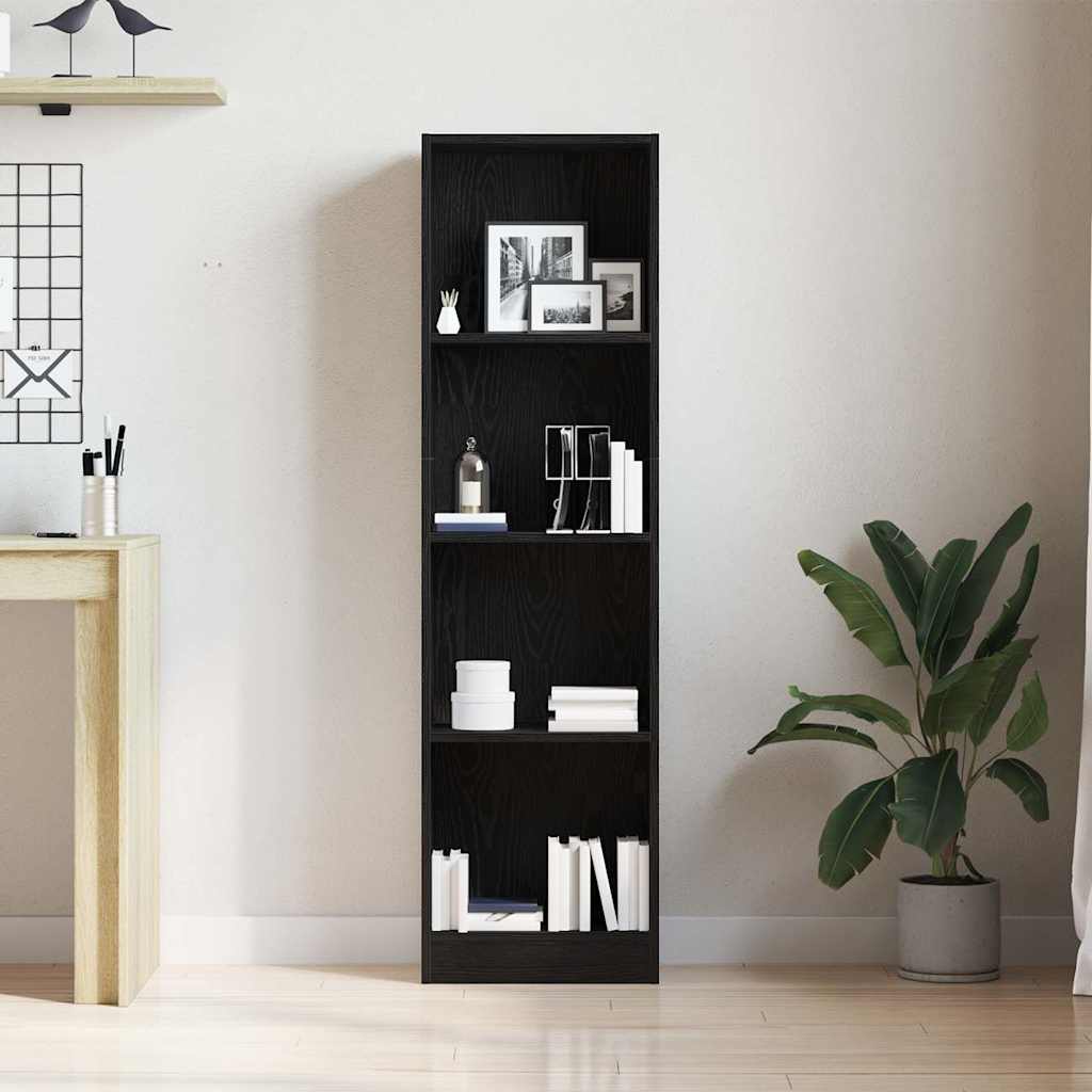 vidaXL Βιβλιοθήκη Μαύρη Δρυς 40x24x143 εκ. από Τεχνητό Ξύλο