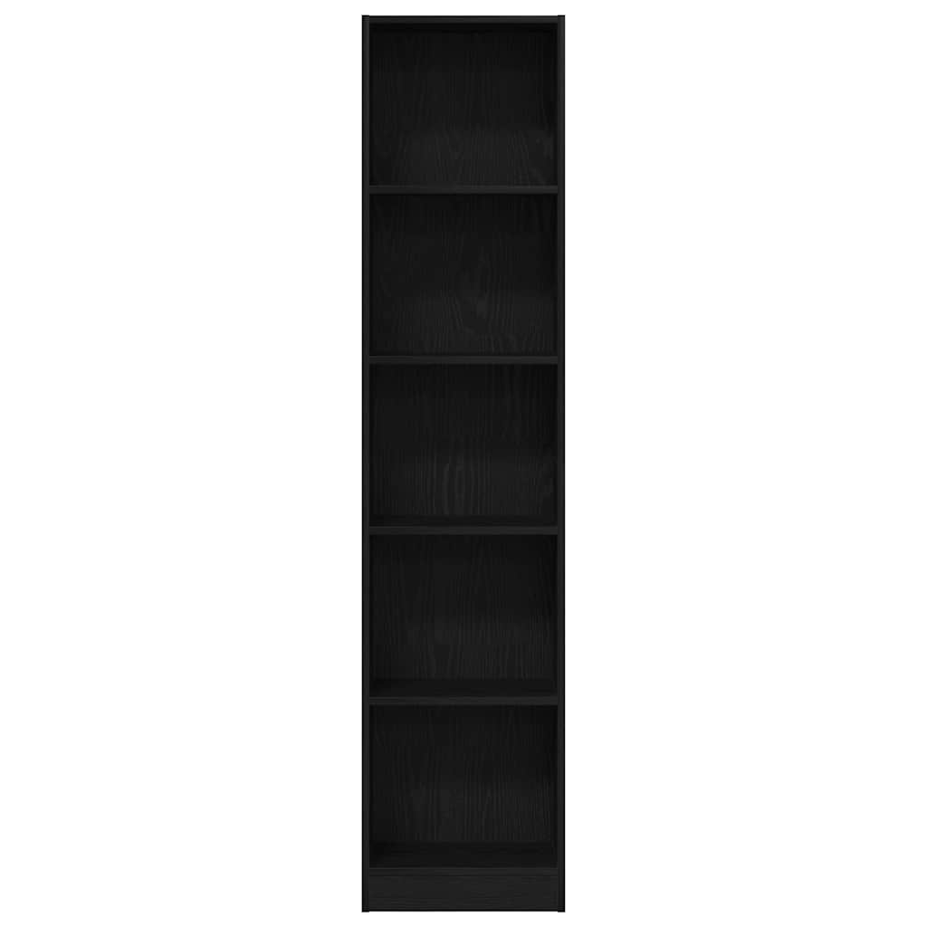 vidaXL Βιβλιοθήκη Μαύρη Δρυς 40x24x176 εκ. από Τεχνητό Ξύλο