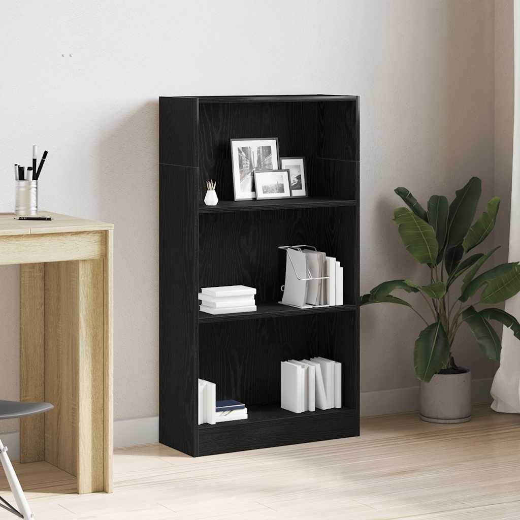 vidaXL Βιβλιοθήκη Μαύρη Δρυς 60x24x109 εκ. από Τεχνητό Ξύλο