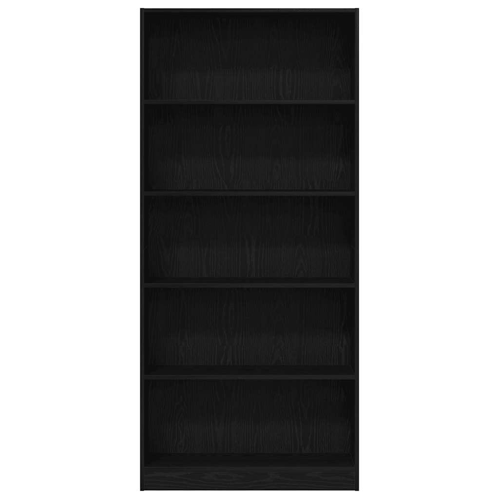 vidaXL Βιβλιοθήκη Μαύρη Δρυς 80x24x176 εκ. από Επεξεργασμένο Ξύλο