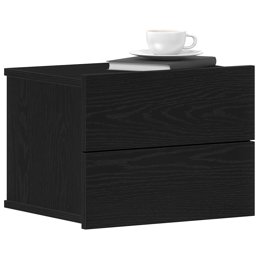 vidaXL Κομοδίνο Μαύρη Οξυά 40 x 30 x 30 εκ Επεξεργασμένο ξύλο