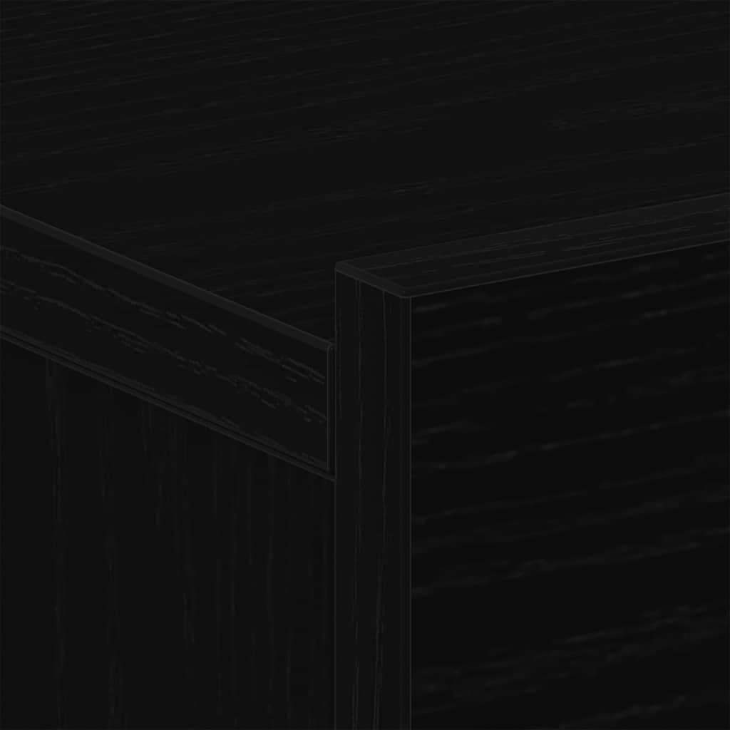 vidaXL Κομοδίνο 2 pcs Μαύρη Οξυά 40 x 30 x 30 εκ Επεξεργασμένο ξύλο