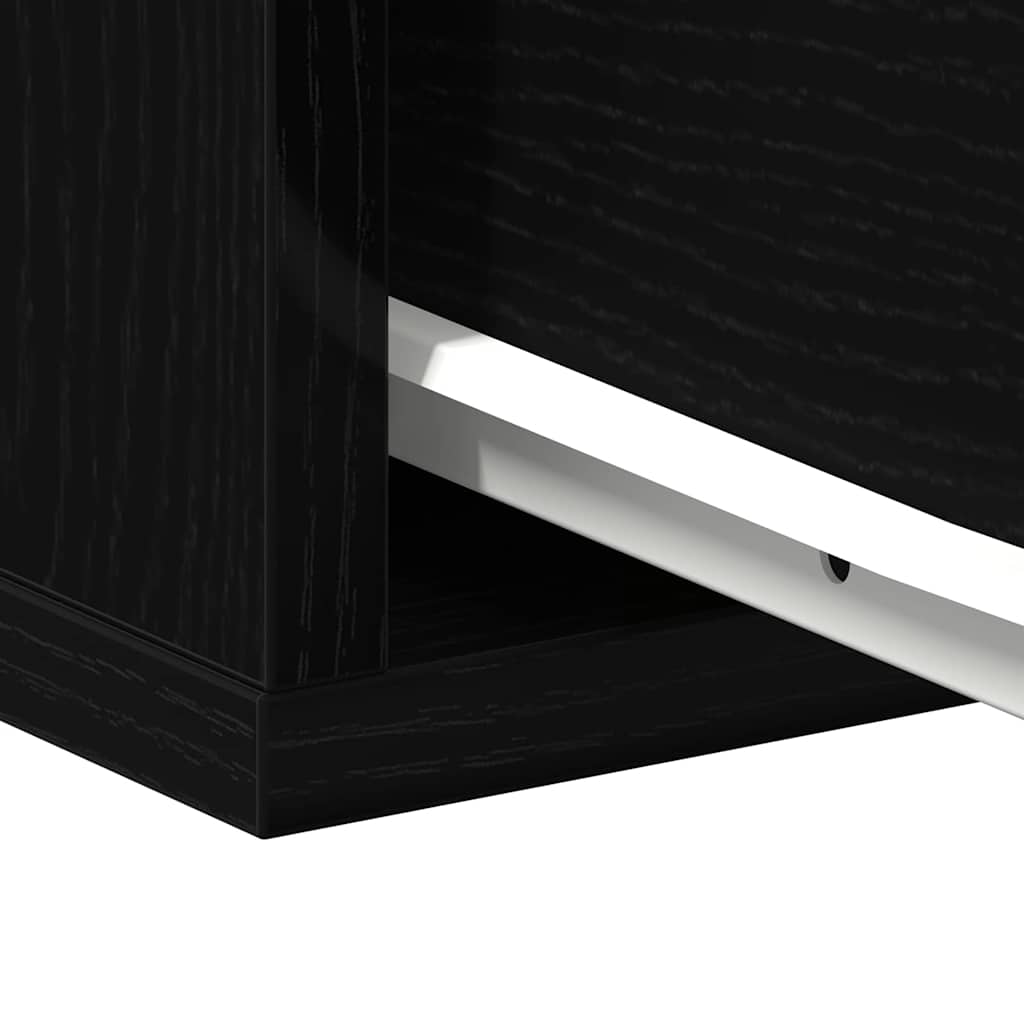 vidaXL Κομοδίνο 2 pcs Μαύρη Οξυά 40 x 30 x 30 εκ Επεξεργασμένο ξύλο