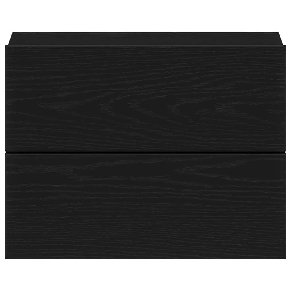 vidaXL Κομοδίνο 2 pcs Μαύρη Οξυά 40 x 30 x 30 εκ Επεξεργασμένο ξύλο