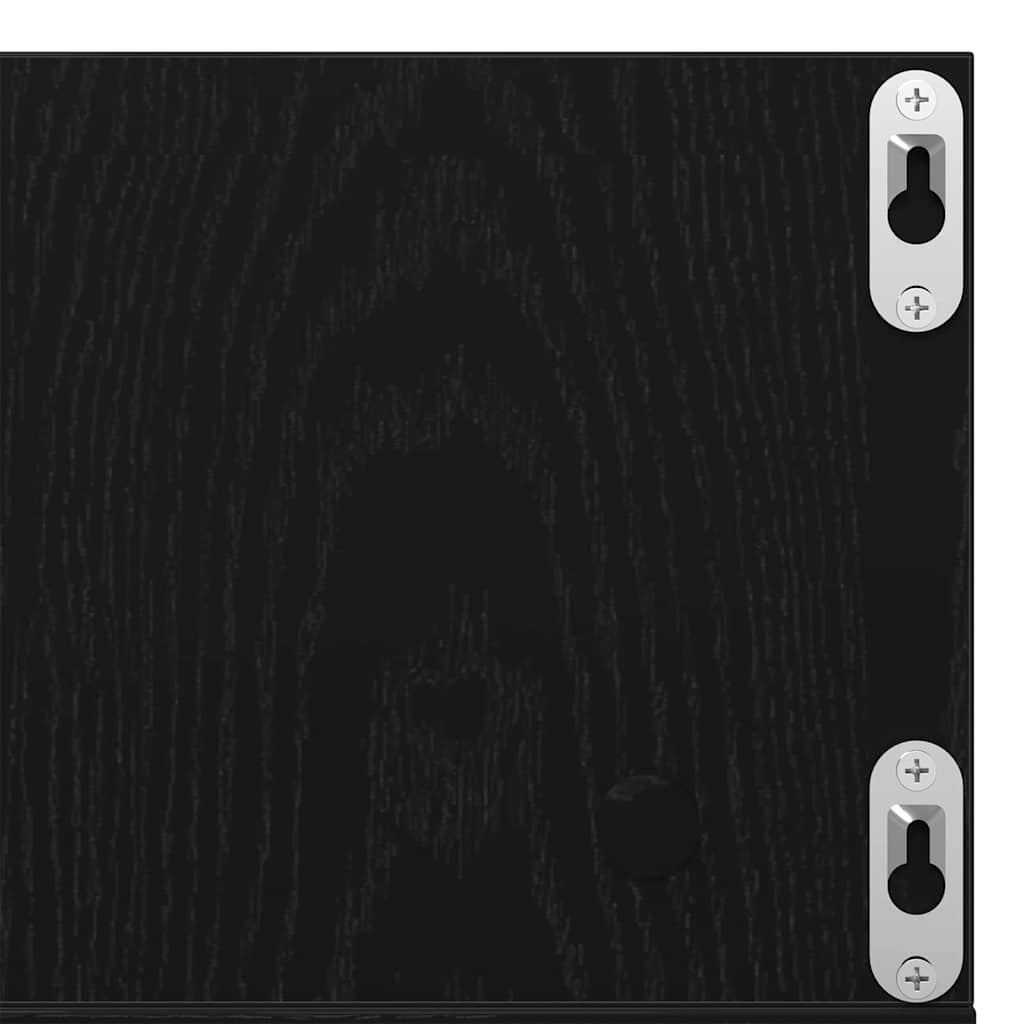 vidaXL Ράφι Τοίχου Μαύρη Οξυά 75 x 18 x 18 εκ. Επεξεργασμένο ξύλο