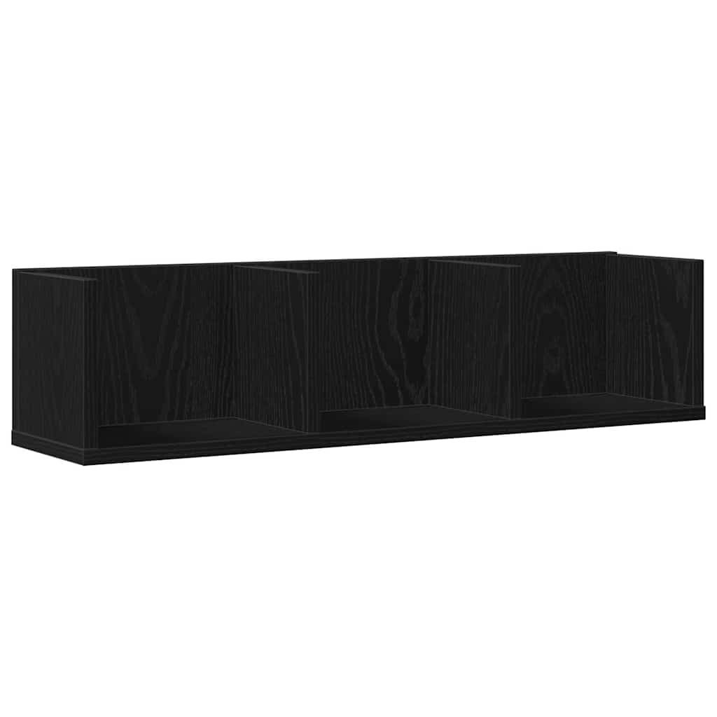 vidaXL Ράφι Τοίχου Μαύρη Οξυά 75 x 18 x 18 εκ. Επεξεργασμένο ξύλο