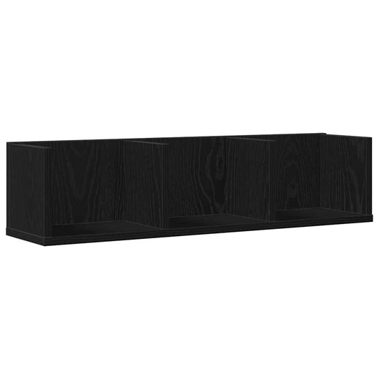 vidaXL Ράφι Τοίχου Μαύρη Οξυά 75 x 18 x 18 εκ. Επεξεργασμένο ξύλο