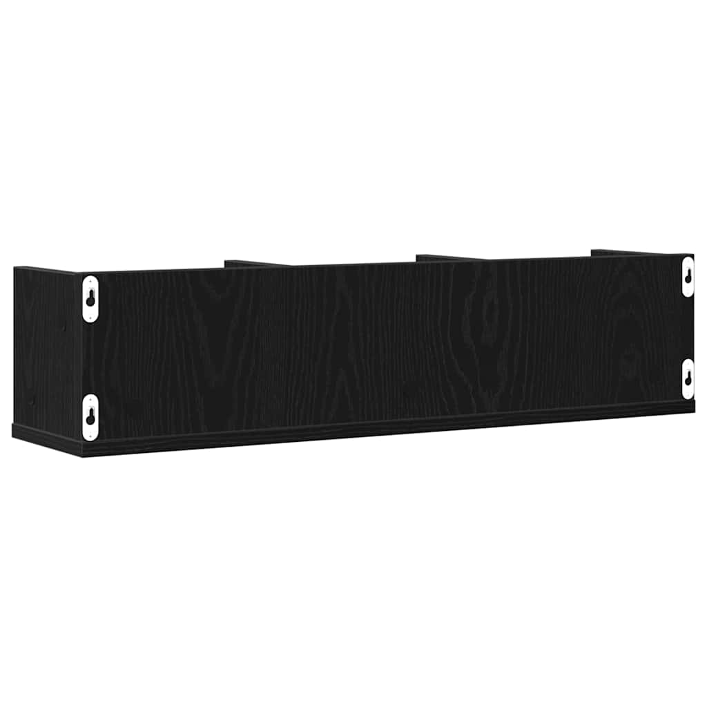 vidaXL Ράφι Τοίχου Μαύρη Οξυά 75 x 18 x 18 εκ. Επεξεργασμένο ξύλο