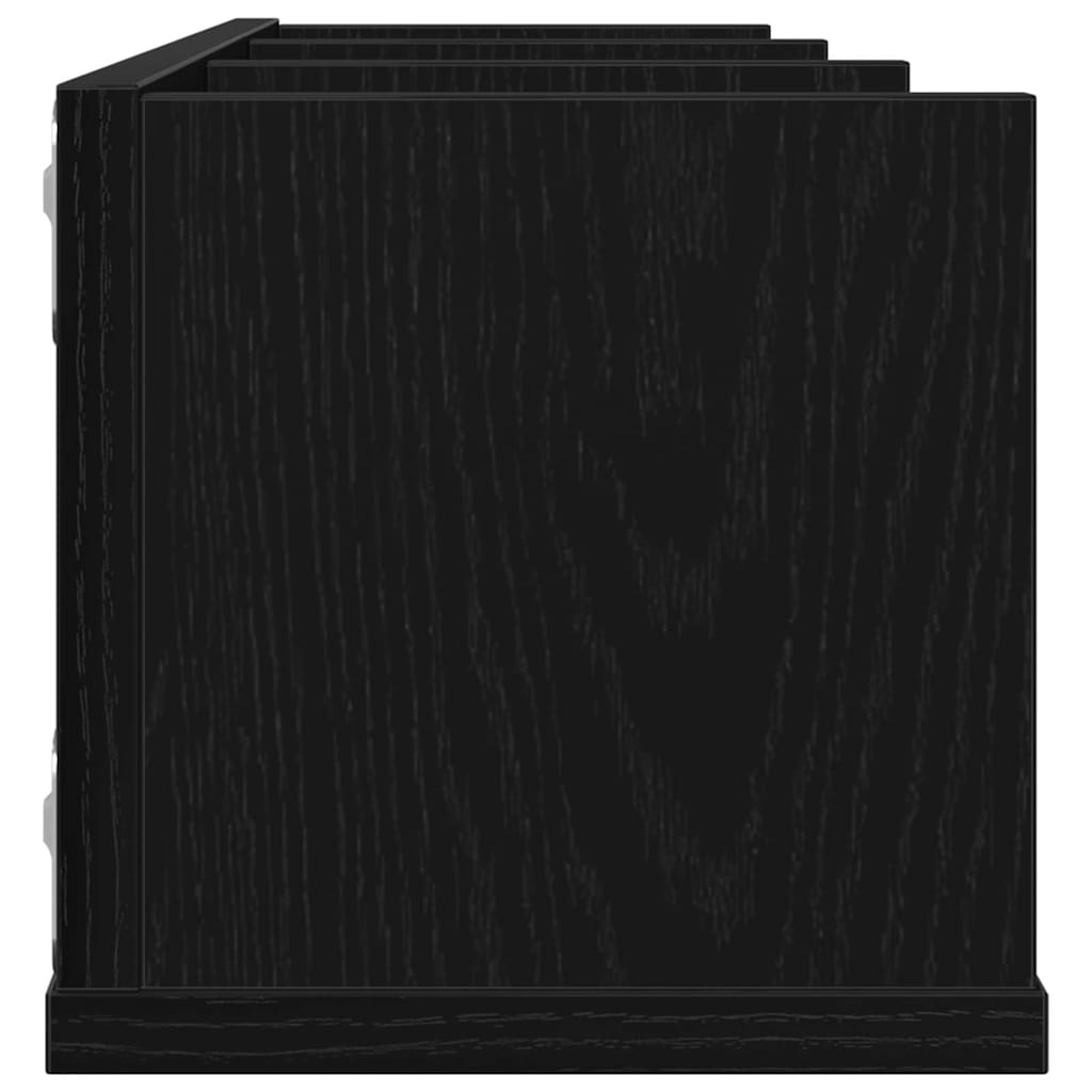 vidaXL Ράφι Τοίχου Μαύρη Οξυά 75 x 18 x 18 εκ. Επεξεργασμένο ξύλο