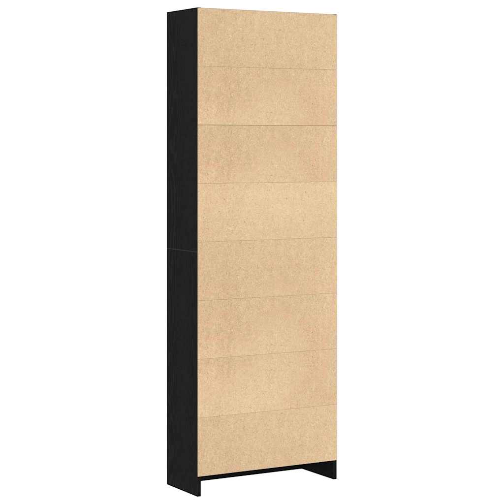 vidaXL Βιβλιοθήκη Μαύρη δρυς 60 x 24 x 176 εκ Επεξεργασμένο ξύλο