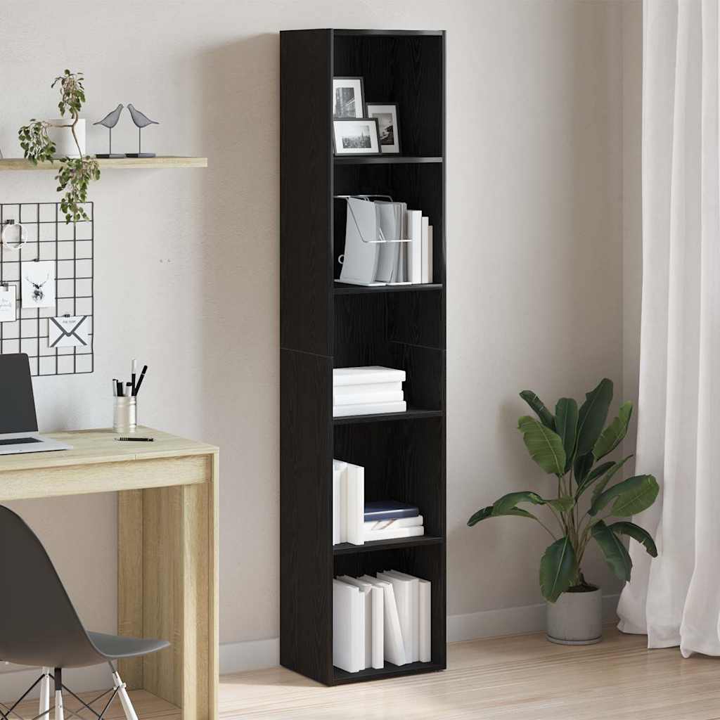 vidaXL Βιβλιοθήκη Μαύρη Δρυς 40x30x189 εκ. από Τεχνητό Ξύλο