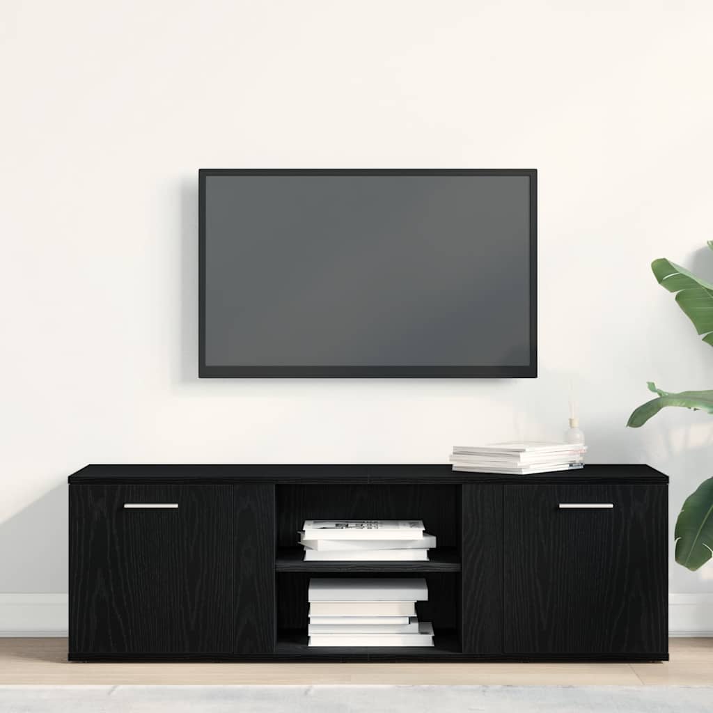 vidaXL Έπιπλο Τηλεόρασης Μαύρο Δρυς 120x34x37 εκ. από Τεχνητό Ξύλο