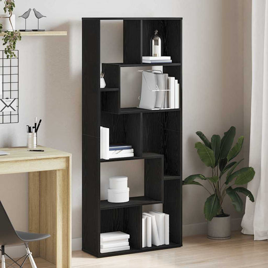 vidaXL Βιβλιοθήκη Μαύρη Δρυς 67x24x161 εκ. από Τεχνητό Ξύλο