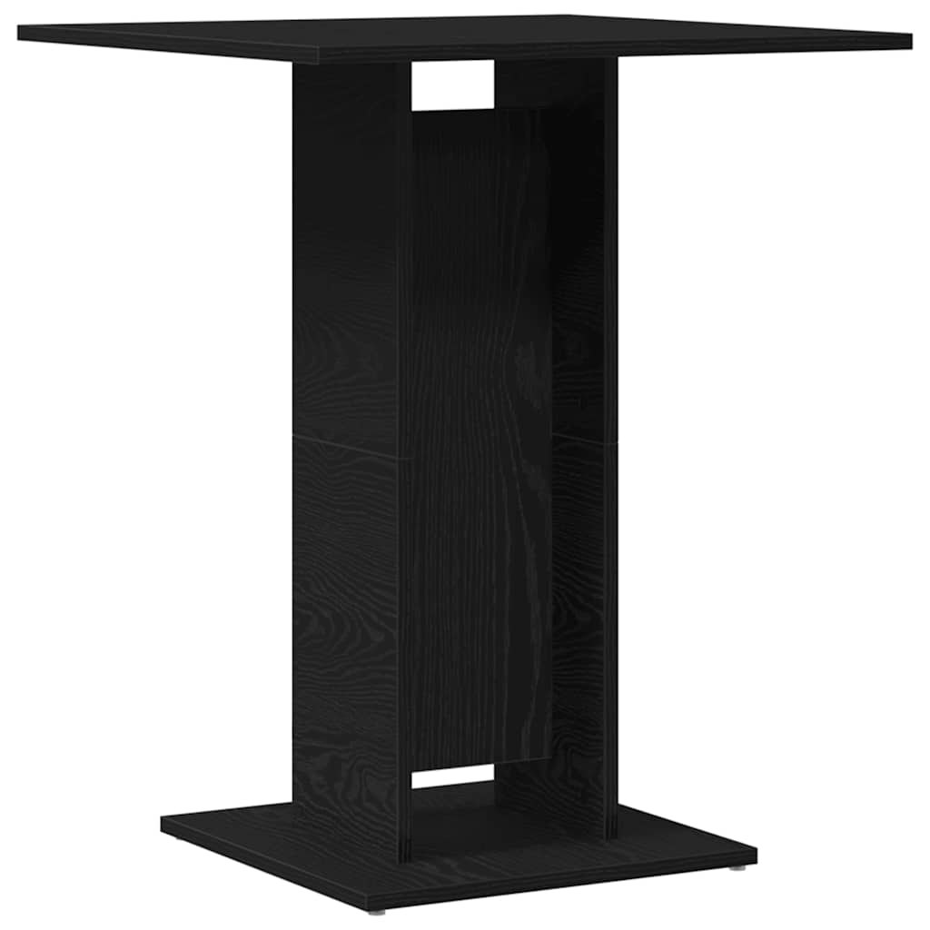vidaXL Τραπέζι Μπιστρό Μαύρο Δρυς 60x60x75 εκ. από Τεχνητό Ξύλο