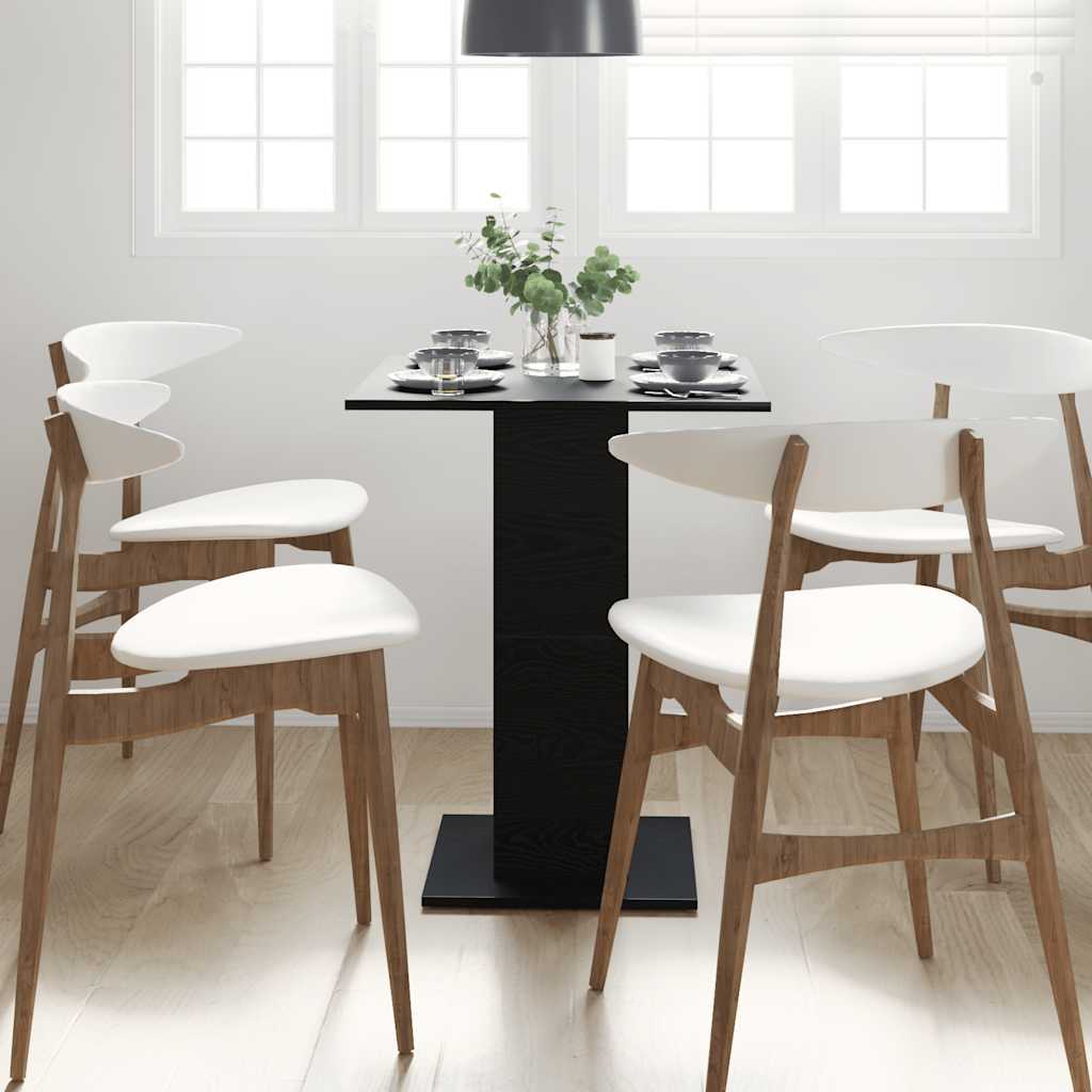 vidaXL Τραπέζι Μπιστρό Μαύρο Δρυς 60x60x75 εκ. από Τεχνητό Ξύλο