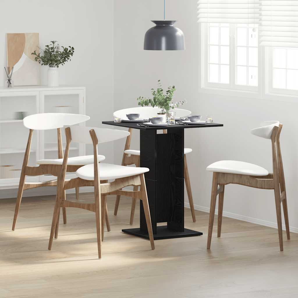 vidaXL Τραπέζι Μπιστρό Μαύρο Δρυς 60x60x75 εκ. από Τεχνητό Ξύλο