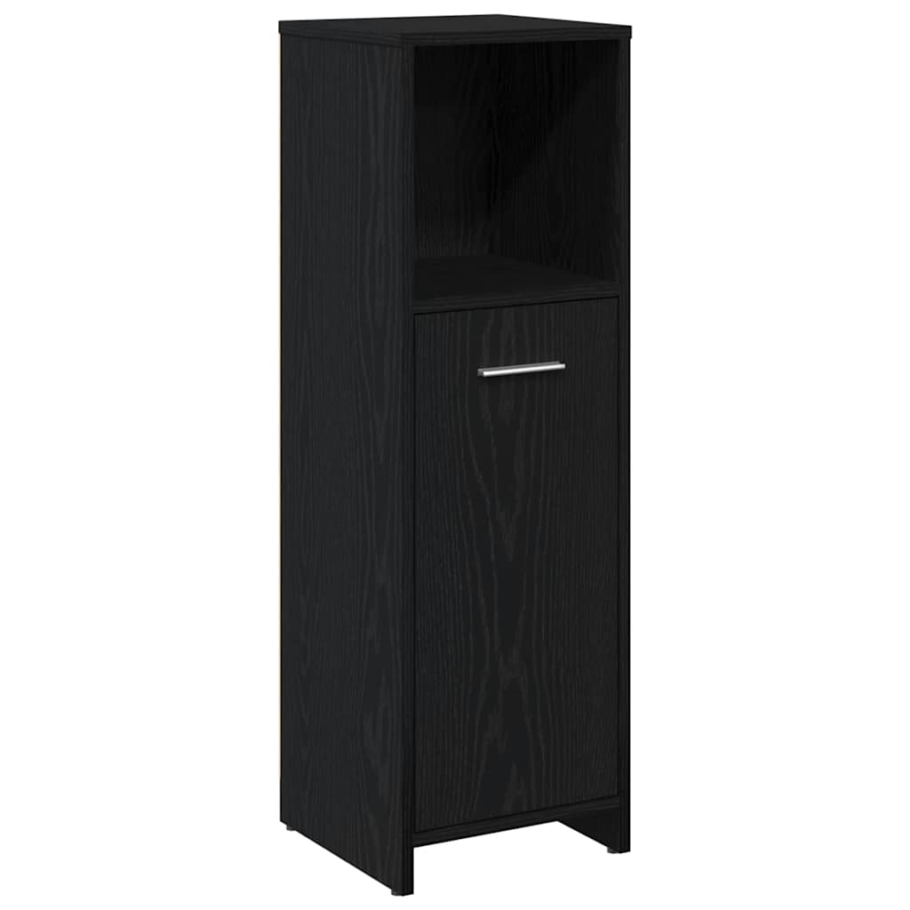 vidaXL Ντουλάπι Μπάνιου Μαύρο Δρυς 30x30x95 εκ. από Τεχνητό Ξύλο