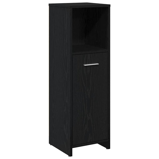 vidaXL Ντουλάπι Μπάνιου Μαύρο Δρυς 30x30x95 εκ. από Τεχνητό Ξύλο