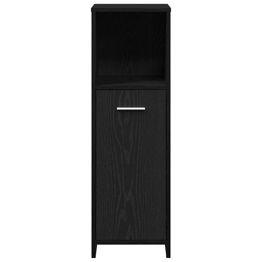 vidaXL Ντουλάπι Μπάνιου Μαύρο Δρυς 30x30x95 εκ. από Τεχνητό Ξύλο