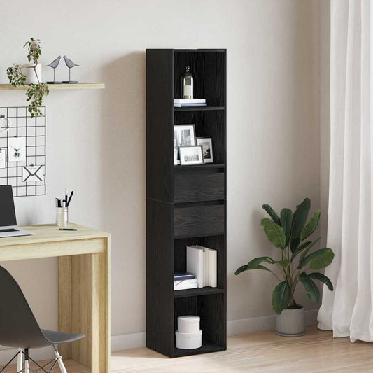 vidaXL Βιβλιοθήκη Μαύρη Οξυά 36 x 30 x 171 εκ. Επεξεργασμένο ξύλο