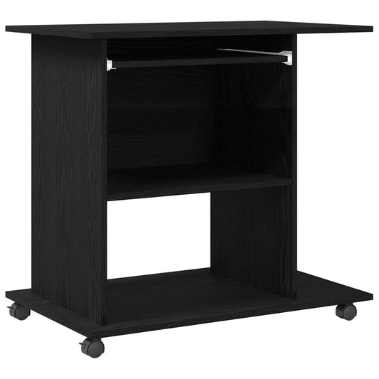 vidaXL Γραφείο Υπολογιστή Μαύρη Δρυς 80x50x75 εκ. από Τεχνητό Ξύλο