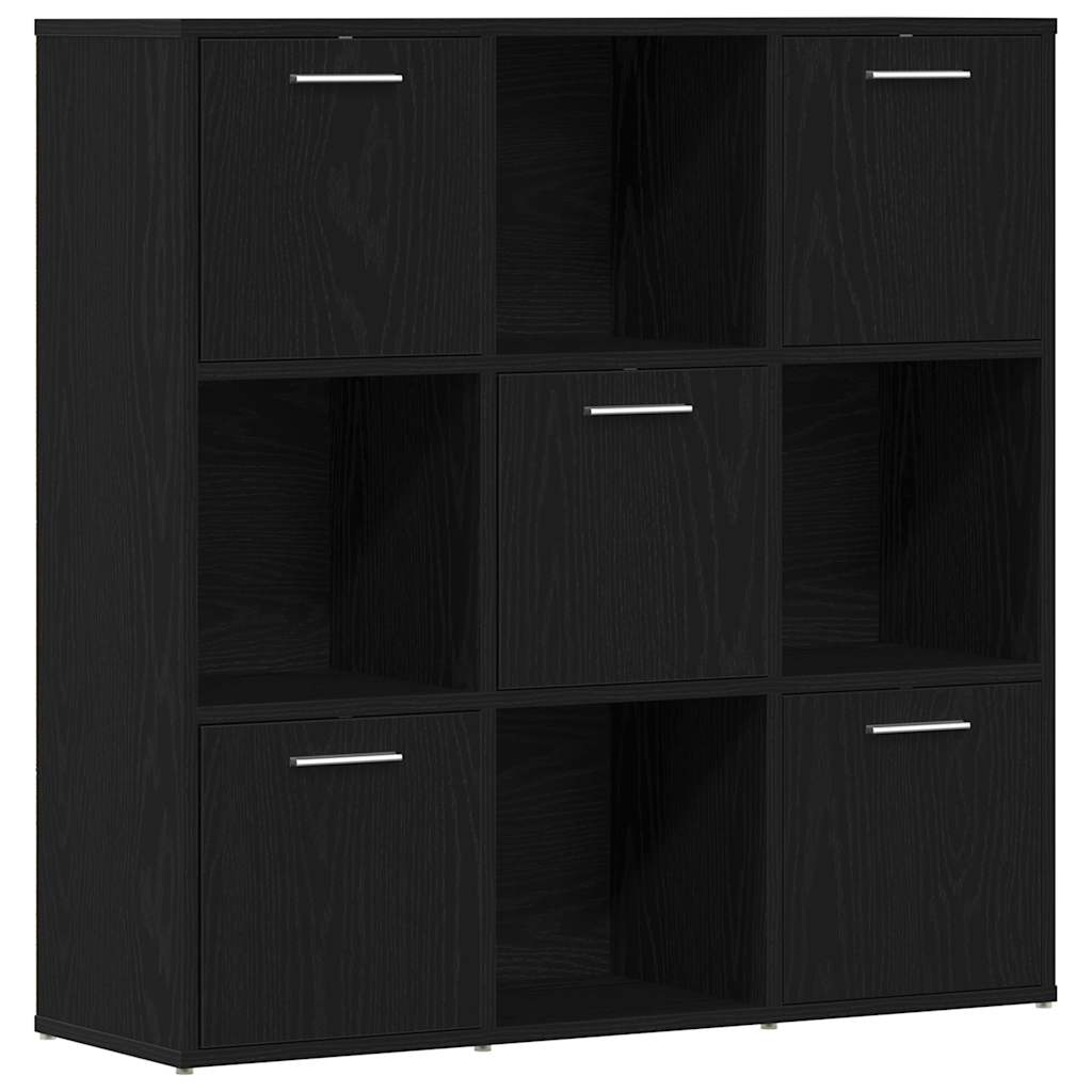 vidaXL Βιβλιοθήκη Μαύρη Δρυς 90x28x90 εκ. από Τεχνητό Ξύλο
