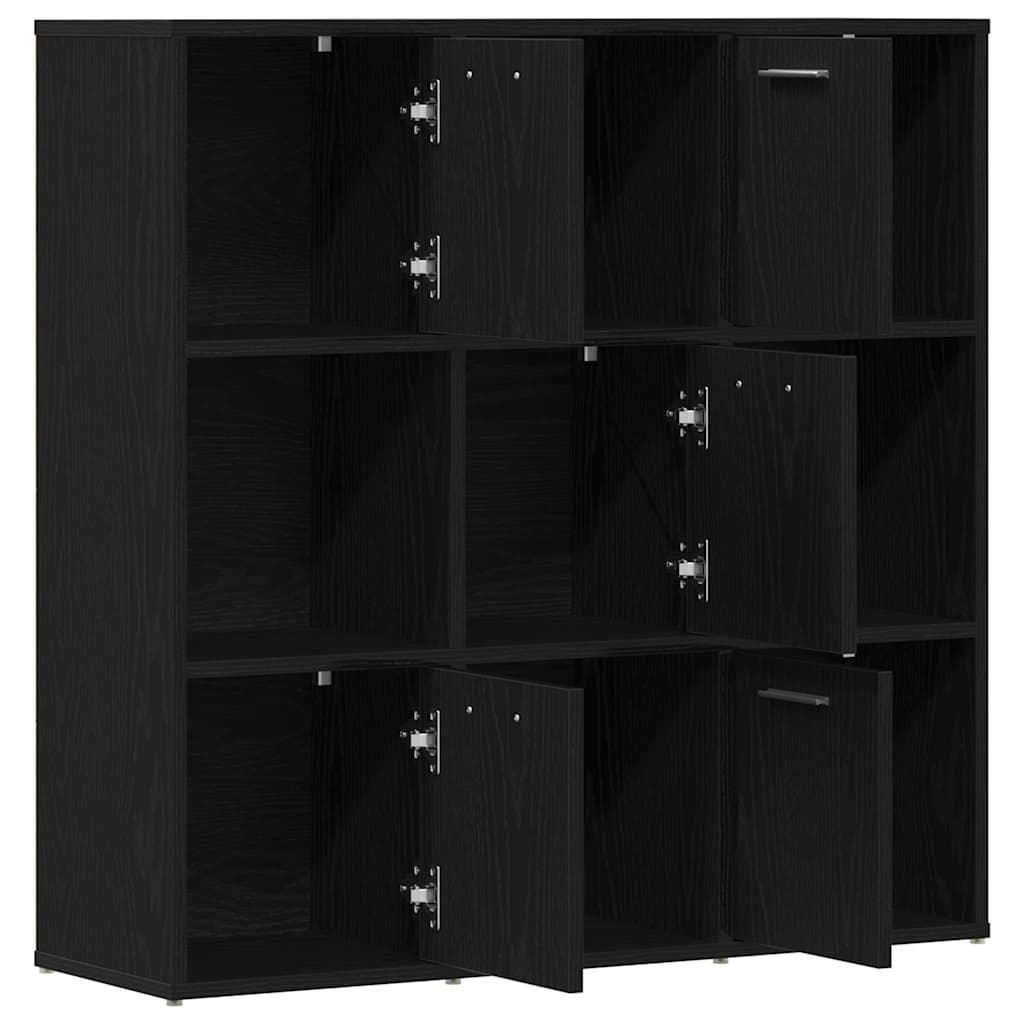 vidaXL Βιβλιοθήκη Μαύρη Δρυς 90x28x90 εκ. από Τεχνητό Ξύλο