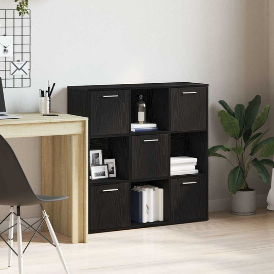 vidaXL Βιβλιοθήκη Μαύρη Δρυς 90x28x90 εκ. από Τεχνητό Ξύλο