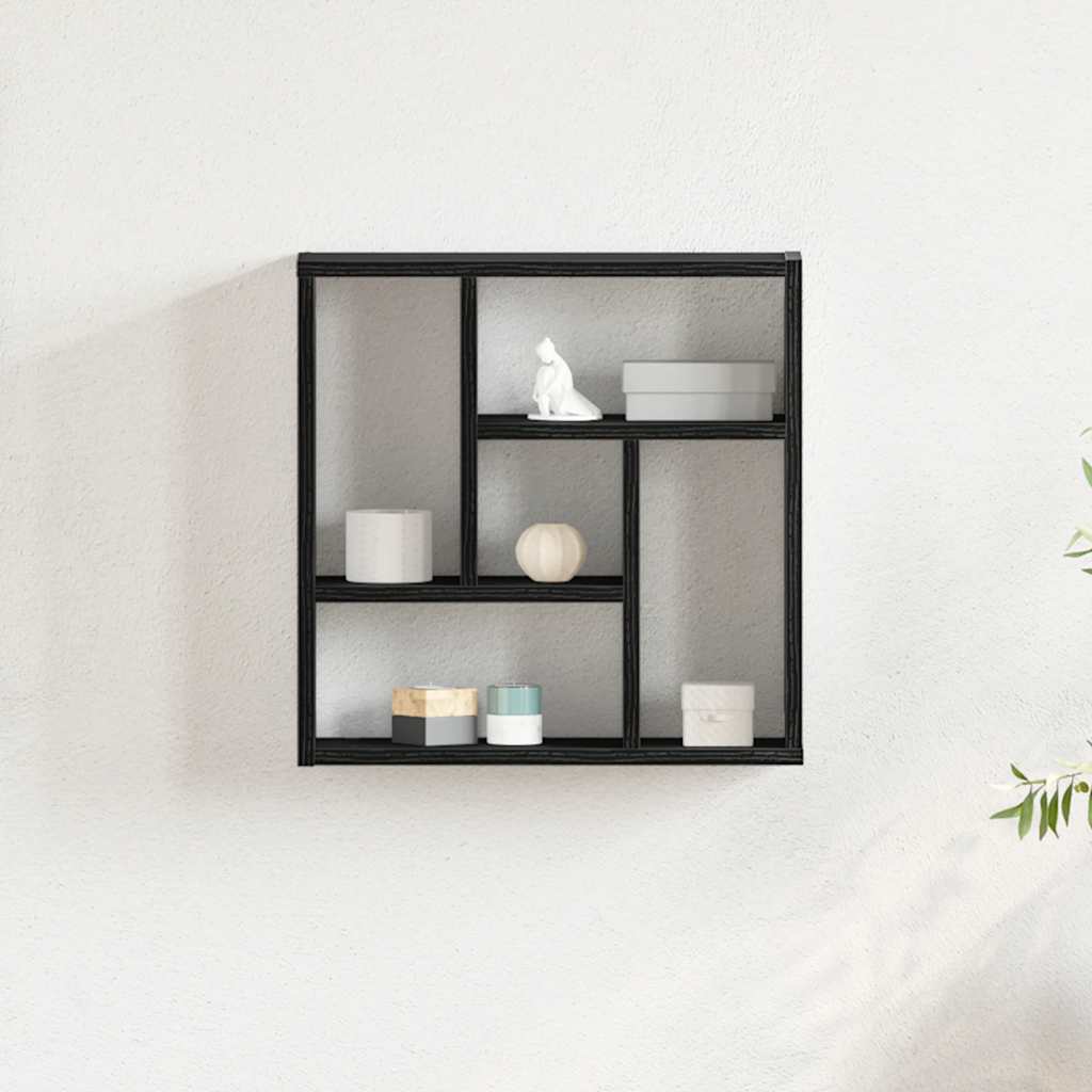 vidaXL Ράφι Τοίχου Μαύρη Δρυς 45x16x45 εκ. από Τεχνητό Ξύλο