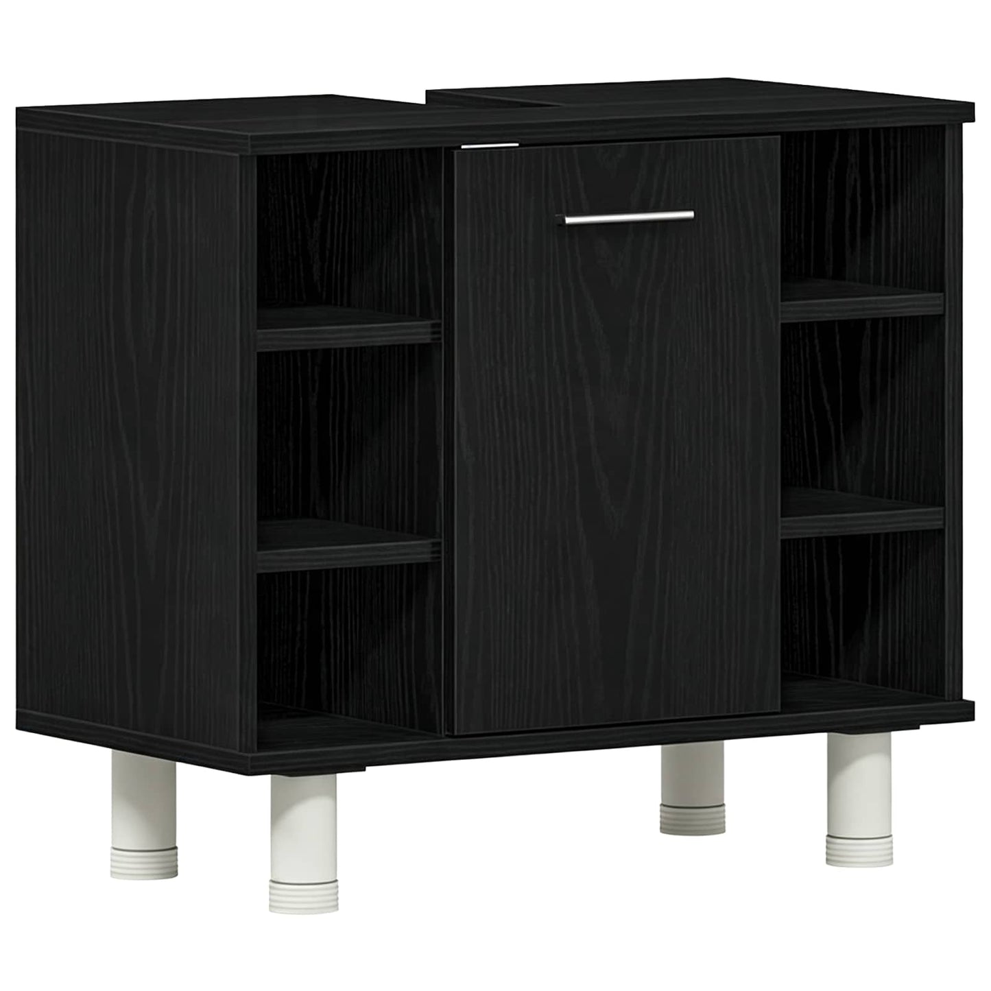 vidaXL Ντουλάπι Μπάνιου Μαύρη Οξυά 60 x 32 x 54 εκ Επεξεργασμένο Ξύλο