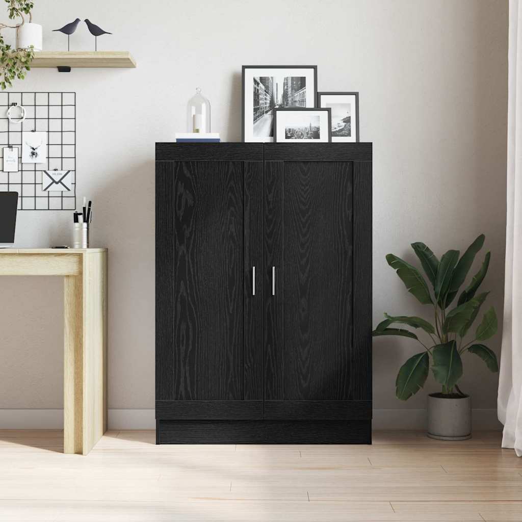 vidaXL Βιβλιοθήκη Μαύρη δρυς 82.5 x 30.5 x 115 εκ. Επεξεργασμένο ξύλο