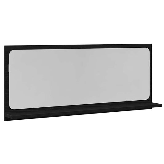 vidaXL Επιτραπέζιο Καθρέφτη με ράφι Μαύρη Οξυά 90 x 10,5 x 37 cm