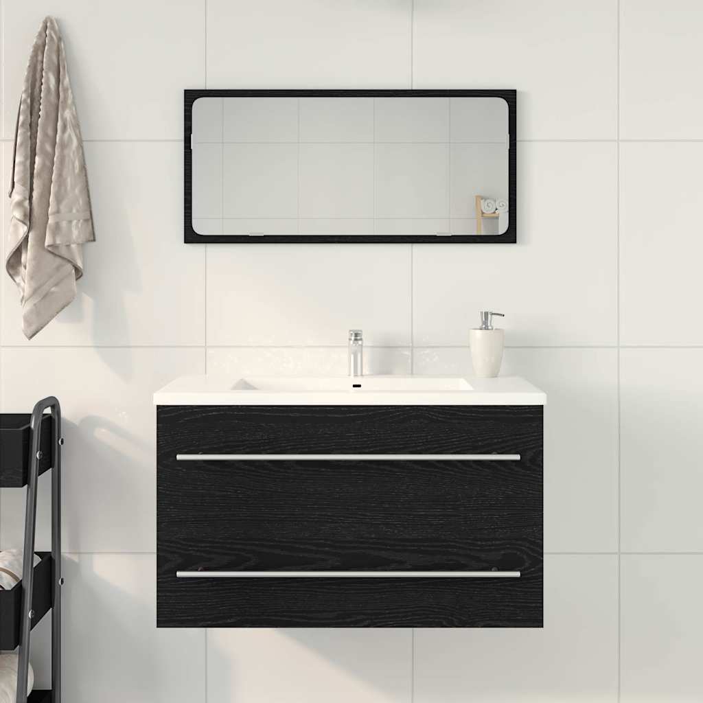 vidaXL Ντουλάπι Νιπτήρα Μαύρο Δρυς 80x38,5x48 εκ. από Τεχνητό Ξύλο