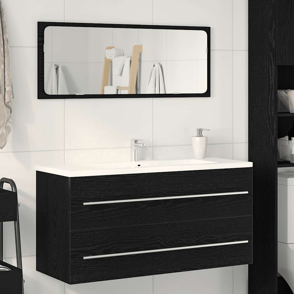 vidaXL Ντουλάπι Νιπτήρα Μπάνιου Μαύρο Δρυς 100x38,5x48 εκ. από Τεχνητό Ξύλο