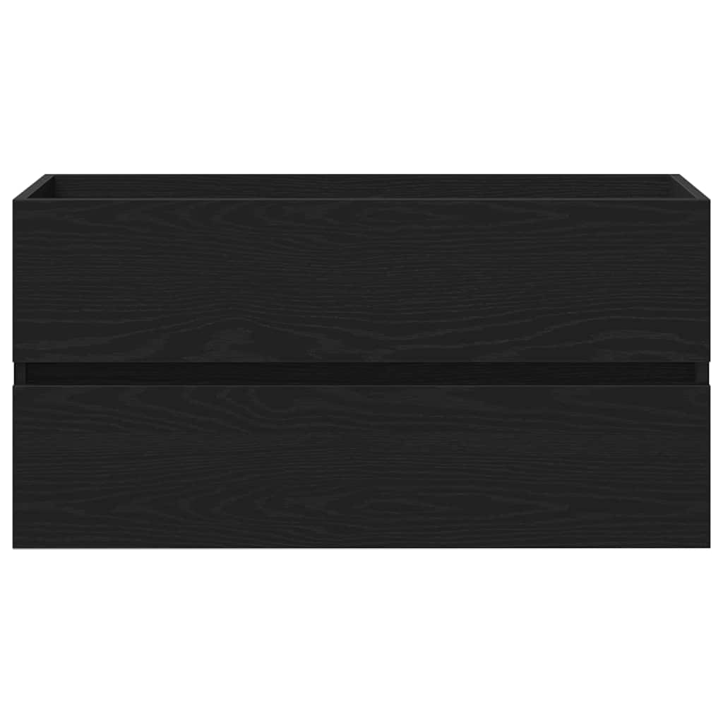 vidaXL Ντουλάπι Νεροχύτη με συρτάρι Μαύρη Οξυά 90 x 38.5 x 45 cm