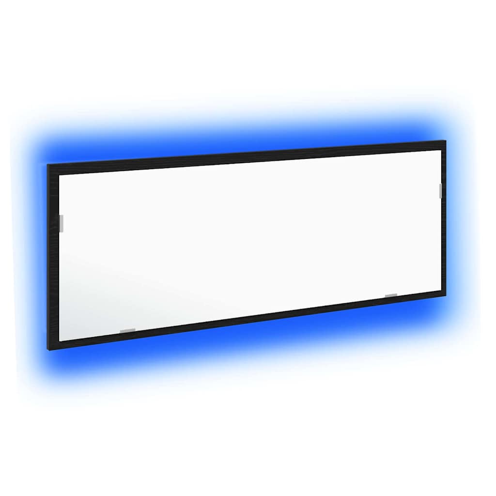 vidaXL Καθρέφτης μπάνιου LED Επιτοίχιο Μαύρη δρυς 100 x 8.5 x 37 εκ.