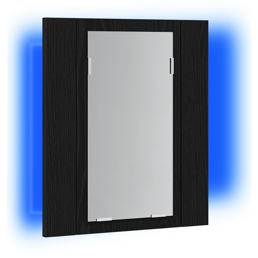 vidaXL Ντουλάπι Μπάνιου με LED, Μαύρο Δρυς, 40x12x45 εκ.