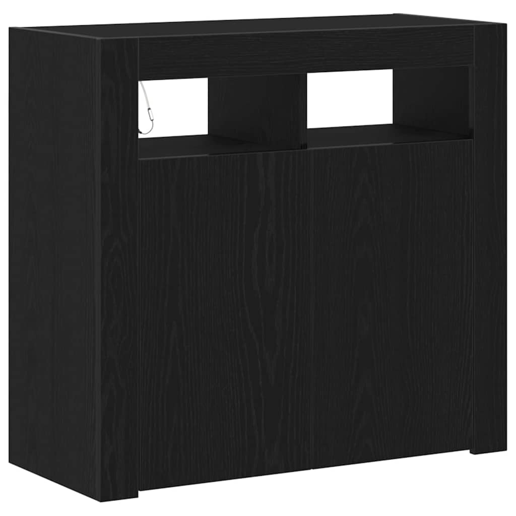 vidaXL Πλαϊνό γραφείο Μαύρη Οξυά 80 x 35 x 75 cm Επεξεργασμένο ξύλο